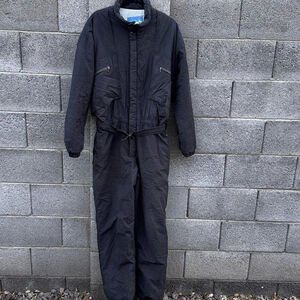 Vintage Black 5 AVENUE SNOWSUIT Ski Suit Size 40 USA fantastic no Sue all black